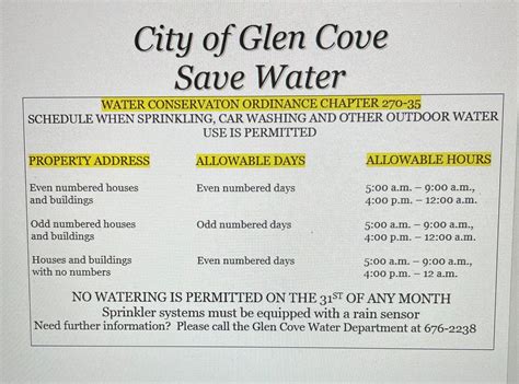 glen cove water bill.